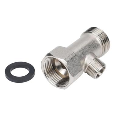 Imagem de MTQY Adaptador tipo T válvula de latão 3/8 polegadas 16 mm conector T assento vaso sanitário acessórios para lavatório de banheiro