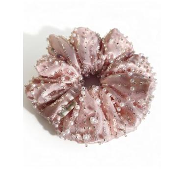 Imagem de Fitas de cabelo de flores para mulheres, faixas de cabelo de renda com lantejoulas, suportes de rabo de cavalo, laços elásticos de cabelo, acessórios de cabelo para festas, uso diário