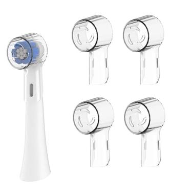Imagem de 4 peças de tampas de cabeças de escova de dentes elétricas compatíveis com cabeças de substituição Oral B, serve para iO Series Ultimate White, protetor de cabeças de escova de dentes limpo e suave