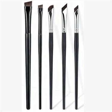 Imagem de Conjunto de contorno de sobrancelha delineador de 5 peças: lâmina/delineador/sobrancelha/pincel chanfrado grande e pequeno