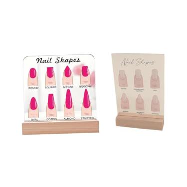 Imagem de OIIBWQ Suporte para Exibição de Unhas de Acrílico, 2 Peças, Base de Madeira, Leve, Expositor de Mesa, Acessório E Multiuso, 10x3x16cm