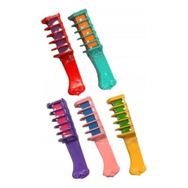 Imagem de Kit 5 Pentes Giz para Pintar Cabelo Infantil – Tinta Temporária Lavável, Cores Vibrantes, Brinquedo Criativo para Crianças