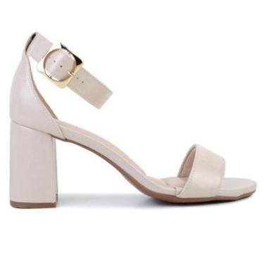 Imagem de Sandália Feminina Bebecê Salto Bloco Egeu Bege - T6059-Feminino