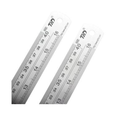 Imagem de Régua De Aço Inoxidável De 15cm-40cm, Escala Britânica De 39 Polegadas