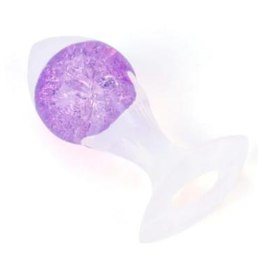 Imagem de Plug Anal Silicone Seta Esfera Vidro Interno Médio 9,6cm Brinquedo Erótico Estimulador Anal PL147M (ROXO)