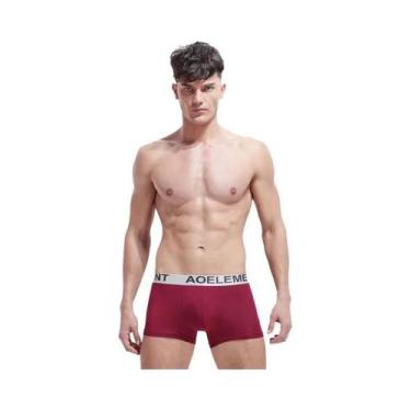 Imagem de Cuecas boxer respiráveis de cintura média modal masculina Aoelement, B