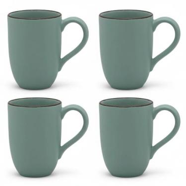 Imagem de Conjunto Jogo 4 Canecas Xícaras Oxford Flat Pacífico 350 ml Cerâmica