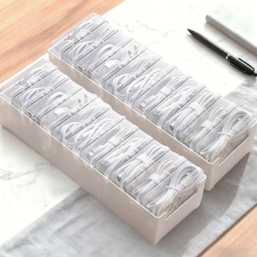 Imagem de 2 unidades, caixa organizadora de cabos, 11 caixas, gerenciamento de cabos de mesa com interruptor, organizador de cabos de alimentação para escritório, casa, acessórios de mesa, artigos de papelaria