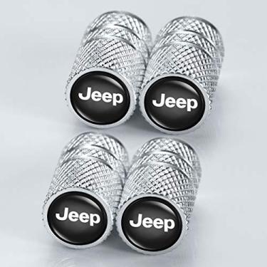 Imagem de Tampas de haste de válvula de pneu com vedação de vedação de substituição para Jeep Grand Cherokee Wrangler Compass Renegade Patriot Grand Comander tampas de válvula de pneu resistentes à corrosão