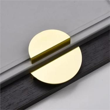 Imagem de HTNAFONI Puxadores ocultos de armário preto dourado liga de alumínio armário de cozinha puxa gaveta porta móveis ferragens 1 peça (distância do furo 64 mm-4)