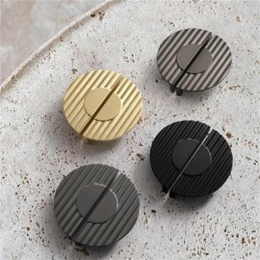 Imagem de Puxador de armário de cozinha de latão ondulado dourado redondo para porta de armário puxadores de gaveta de móveis cinza 1 peça (latão dourado x 1 peça)