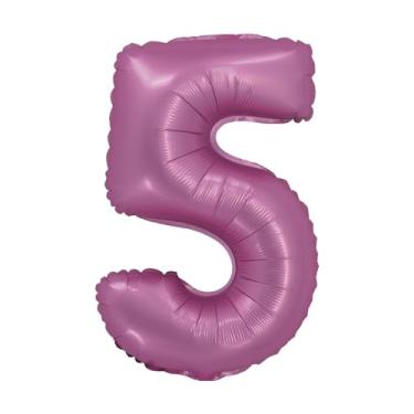 Imagem de BALAO CROMADO C/CANUDO 16" ROSA NUMERO 5