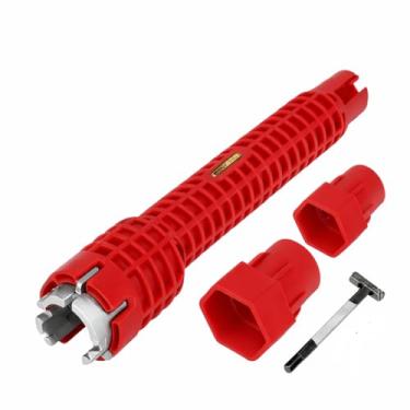 Imagem de Chave Multifuncional para Reparo de Torneira e Pia, Ferramenta de Manutenção Hidráulica, Vermelho