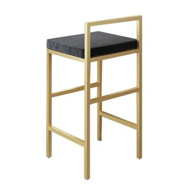 Imagem de Banqueta de bar Banquetas altas para café da manhã cadeiras de cozinha cadeiras de bar pernas de metal móveis para casa cadeiras pretas acolchoadas (altura 75 cm))