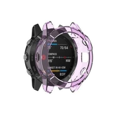 Imagem de XNWKF Capa de relógio TPU para Garmin Fenix 7S 7 7X 6 6S 6X Pro 5X 5 5SPlus Smart Watch Moldura Protetora Shell Substituir Capa Transparente à Prova de Choque (Cor: Roxo, Tamanho: 20mm Fenix 7S)