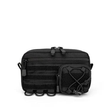 Imagem de ONECMN Bolsa masculina para cinto, pochete Molle, acessórios, bolsa móvel para escalada multifuncional, acampamento, ferramentas masculinas, bolsa de quadril, bolsa de cintura, Preto, One Size