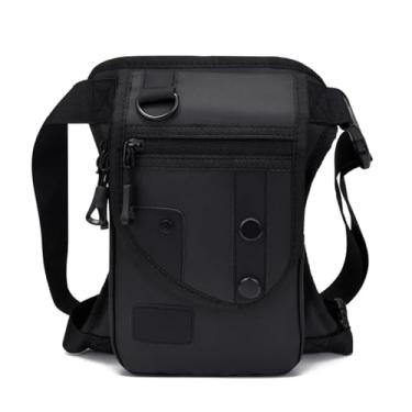 Imagem de ANZOAT Bolsa de cintura masculina bolsa de perna utilitária bolsa de cinto masculina quadril motocicleta equitação leggings pochete ciclismo bolsa de ombro, Preto, One Size