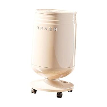 Imagem de Generic Lixeira com Rodinhas, Cesto de Lixo, Balde de Armazenamento, Lixeira Prática para Escritório, Sala de Estar, Cozinha, Apartamento, Hotel, Branco, L