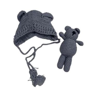 Imagem de Conjunto De Roupa De Urso Para Bebê Recém-Nascido, Macacão De Tricô, C