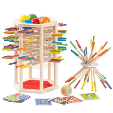 Imagem de Jogo educacional de torre de pizza hexagonal de madeira - taiyuanketan
