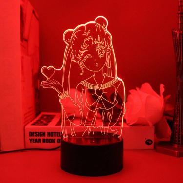 Imagem de Luz noturna 3D Sailor Moon Usagi Tsukino para quarto
