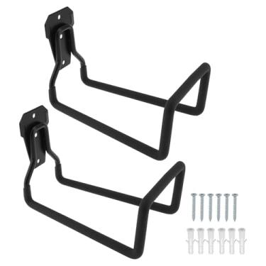 Imagem de PNXKTXO 2 peças de suporte de mangueira de jardim para montagem na parede, cabide de metal resistente para quintal externo, gancho de mangueira de água