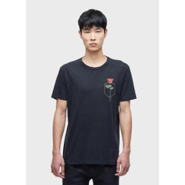 Imagem de T-shirt soft used brasao rosa OSKLEN-Masculino