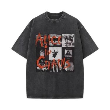 Imagem de Camiseta Vintage Masculina Da Banda De Rock Alice in Chains, Estilo Y2