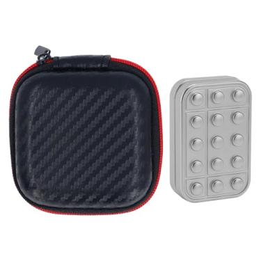 Imagem de CUOFYUNL Metal Haptic Push Slider Aumenta a atenção Texturizado Padrão Portátil Deslizante de ponta do dedo para mãos ocupadas (Prata)