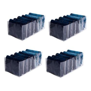 Imagem de VB HOME ORGANIZADORES, Kit Com 4 Colmeias Organizadora Gaveta Shorts Calça 15x40x20 Cor Invisível
