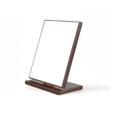 Imagem de URGDWEKJY Espelho de maquiagem espelho de penteadeira de mesa dobrável espelho de maquiagem criativo espelho de madeira giratório espelho de vaidade portátil feminino espelho de vaidade (médio)