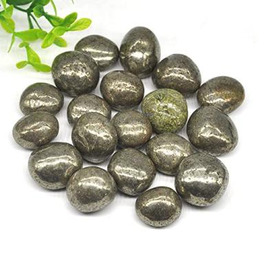 Imagem de Cristais e pedras de pirita de ferro redondo natural e pedras para decoração de aquário doméstico