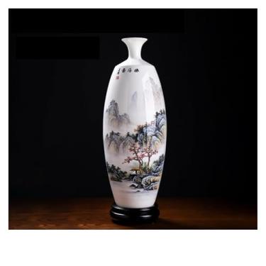 Imagem de URGDWEKJY Vaso de cerâmica para sala de estar varanda armário de vinho decoração prateleira vasos de flores