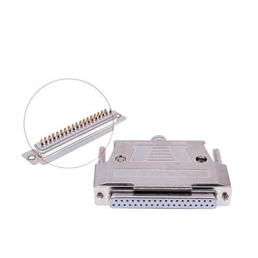 Imagem de Conector de dados VGA de porta paralela DB37, 2 fileiras, capa matel de 37 pinos (fêmea)