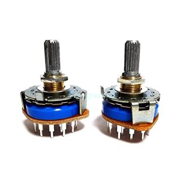 Imagem de Interruptor giratório de banda ALPS microswitch SRRM433700, 4 polos, 3 posições, amplificador de sinal, eixo serrilhado de 20 mm