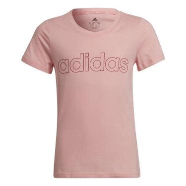 Imagem de CAMISETA ADIDAS JUVENIL ESSENTIALS LOGO LINEAR HE1965 - ROSA CLARO/BORDO 11/12A-Feminino