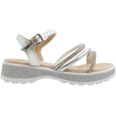 Imagem de Sandália Infantil Menina Papete Casual Dia a Dia Escola Passeio com Strass Metalizada Tratorada Molekinha 2361.205