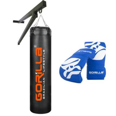 Imagem de Saco De Pancada Profissional Grande Boxe Muay Thai 160 + Luva Pro + Su