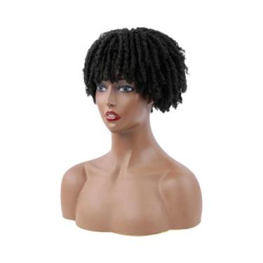 Imagem de Peruca Sintética Trançada Preta Com Tranças Estilo Dirty Braids, Cober