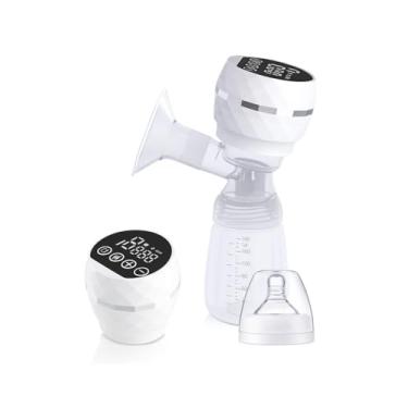 Imagem de Bomba Tira Leite Materno Elétrica Portátil Recarregável USB – Extratora de leite 9 Níveis de Sucção, Silenciosa, Livre de BPA, com Mamadeira e Cabo Tipo C (WHITE)