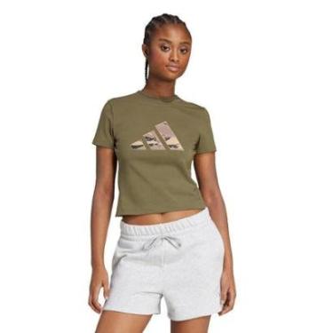 Imagem de Camiseta Adidas Cropped Camuflada Estampada Feminina-Feminino
