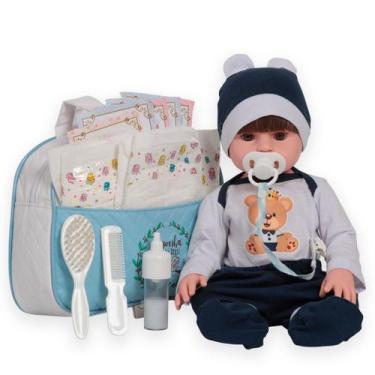 Imagem de Bebê Reborn Boneco Realista Corpo 100% Silicone + Acessórios - Cegonha
