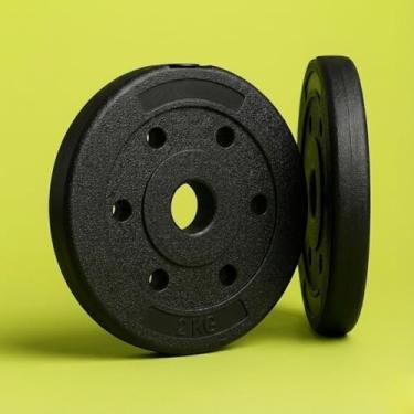 Imagem de Anilha Peso de Academia Halter 2kg Halteres Peso Musculação Anilhas e Barras Pesinhos de Academia