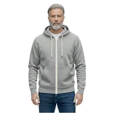 Imagem de Casaco de Frio Masculino Moletom com zíper - L7, Cinza, M