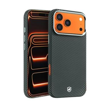 Imagem de Gshield Capa Case Anti-impacto Kevlar em Policarbonato com Textura de Fibra de Carbono e Design Slim Preta (iPhone 17 Pro Max)