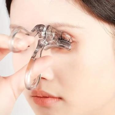 Imagem de Modelador de cílios grande angular portátil com pente integrado – Sem clipe fácil – Aplicação para todos os tipos de olhos (largura/olho), (cinza)