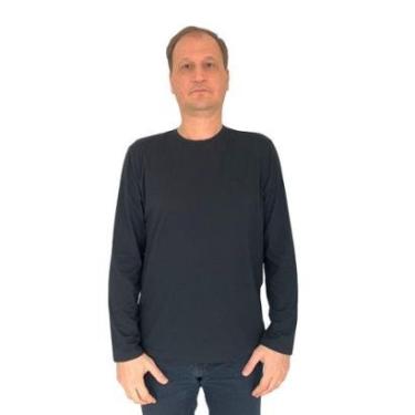 Imagem de Camiseta Sallo Slim Manga Longa Preta 1160 - Preto GG-Masculino