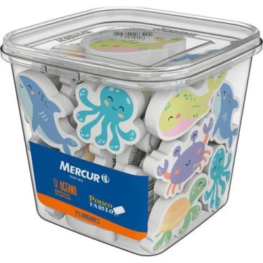 Imagem de Borracha Decorada TR Oceano Pote com 24 Unidades Sortidas - Mercur