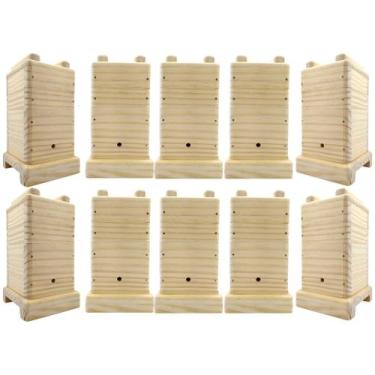 Imagem de 10 Caixa Para abelha Jataí 12X12 Com 2 Melgueiras encaixe e acetato - 