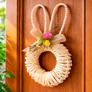 Imagem de Guirlanda Artesanal Enfeite Decoração Páscoa Palha Trançado